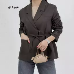 کت زنانه لینن تک دکمه