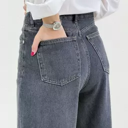 شلوار جین بگی طوسی آبی