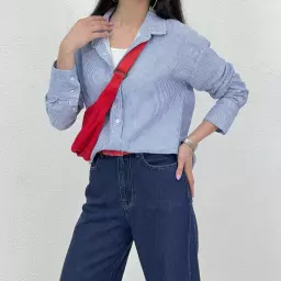 شومیز زنانه لینن آستین سه دکمه