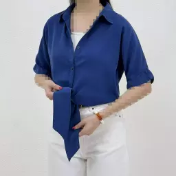 شومیز زنانه سیلک جلو گره ای