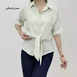 شومیز زنانه سیلک جلو گره ای