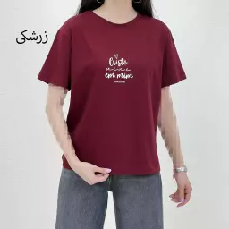 تیشرت زنانه یقه گرد طرح چاپی