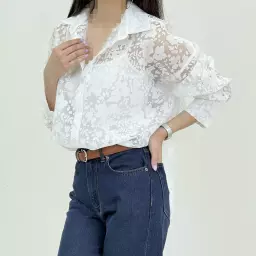 شومیز زنانه شیشه ای طرحدار