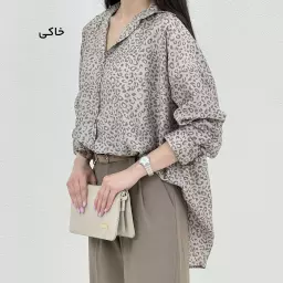 شومیز زنانه طرح پلنگی نگین دار