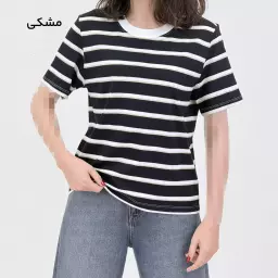 تیشرت زنانه راه راه یقه گرد