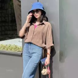 شومیز زنانه سیلک باکسی