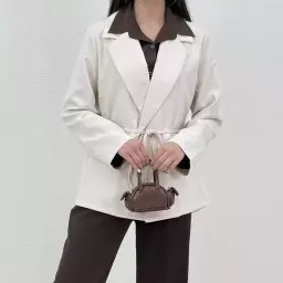 کت زنانه بنددار کرپ