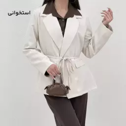 کت زنانه بنددار کرپ