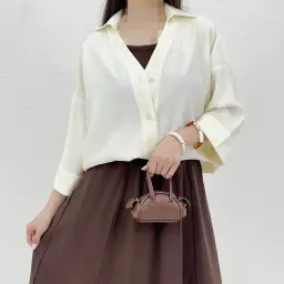 شومیز زنانه سیلک آستین پاکتی
