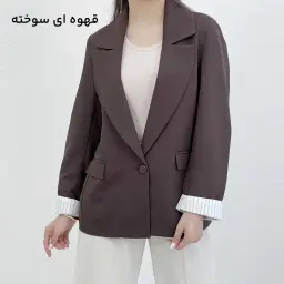 کت کرپ زنانه آستین راه راه