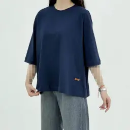 تیشرت زنانه باکسی ساده رنگی