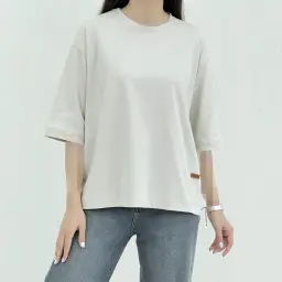 تیشرت زنانه باکسی ساده رنگی