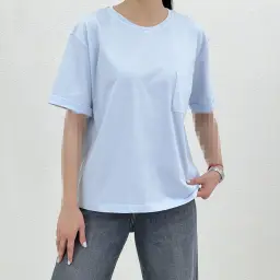 تیشرت زنانه یقه گرد تک جیب