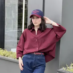شومیز زنانه لینن یقه مردانه