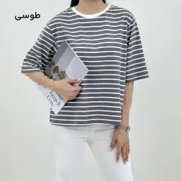 تیشرت زنانه راه راه یقه گرد