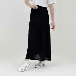 دامن زنانه نخی چین دار مشکی