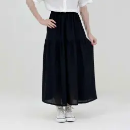 دامن زنانه نخی چین دار مشکی