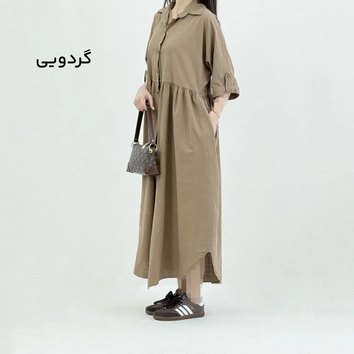 پیراهن زنانه بلند جلو دکمه