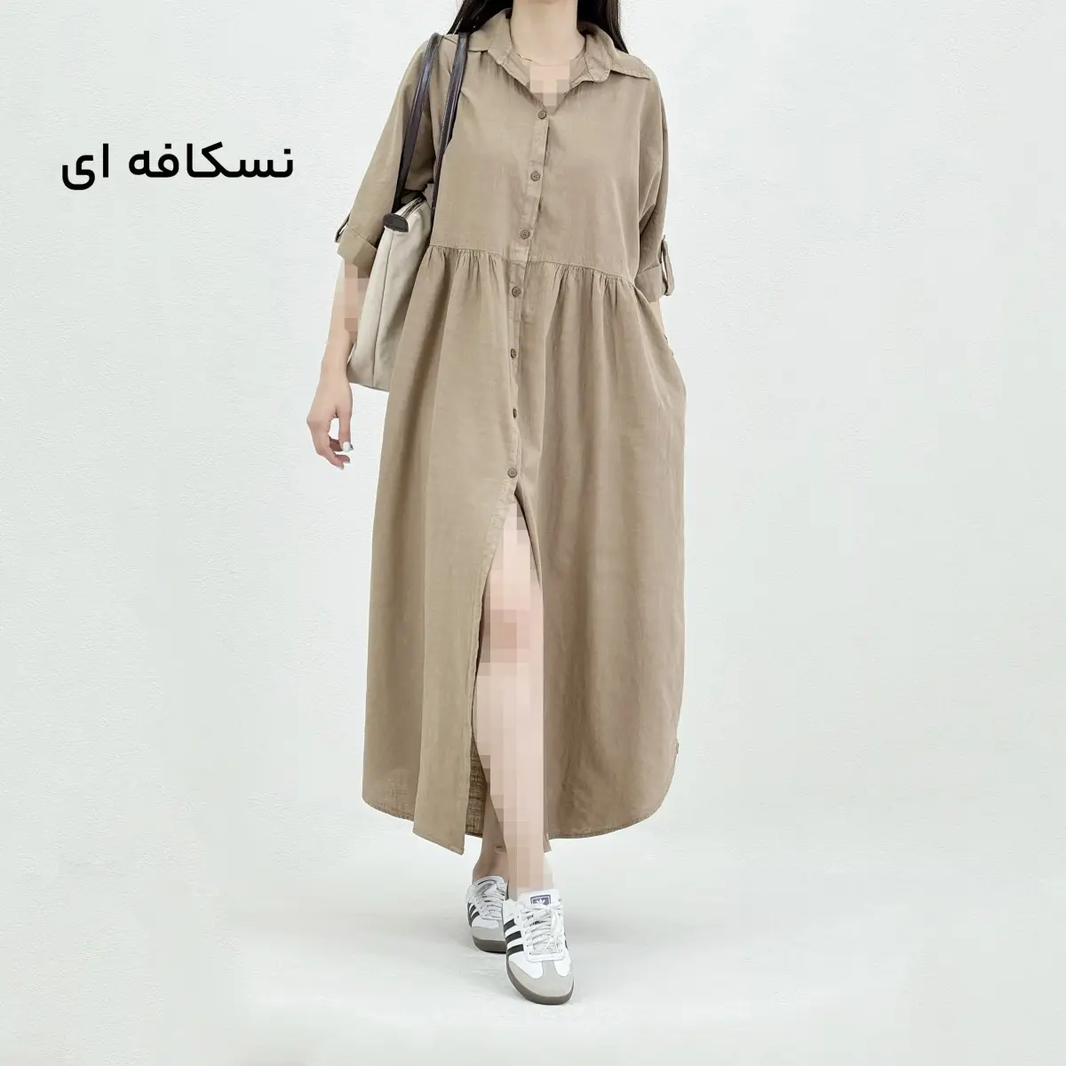 پیراهن زنانه بلند جلو دکمه