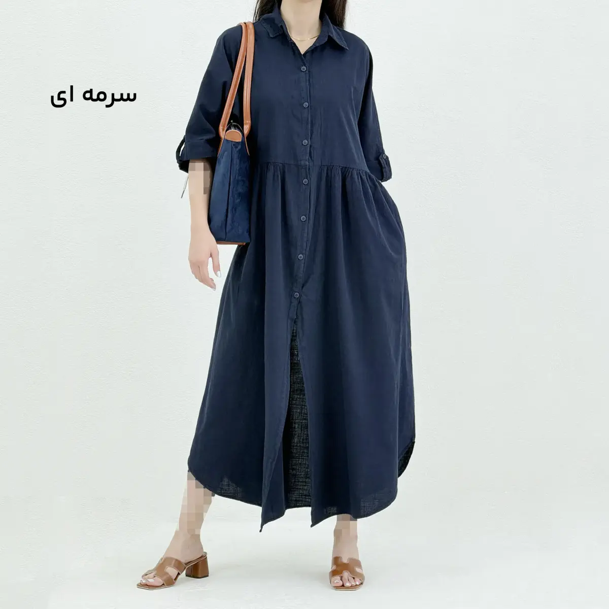 پیراهن زنانه بلند جلو دکمه