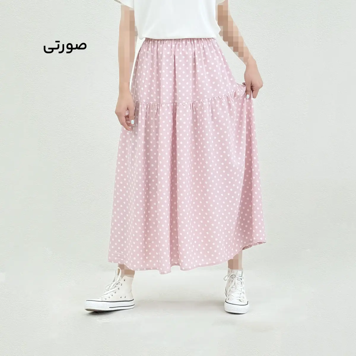 دامن زنانه نخی خالخالی