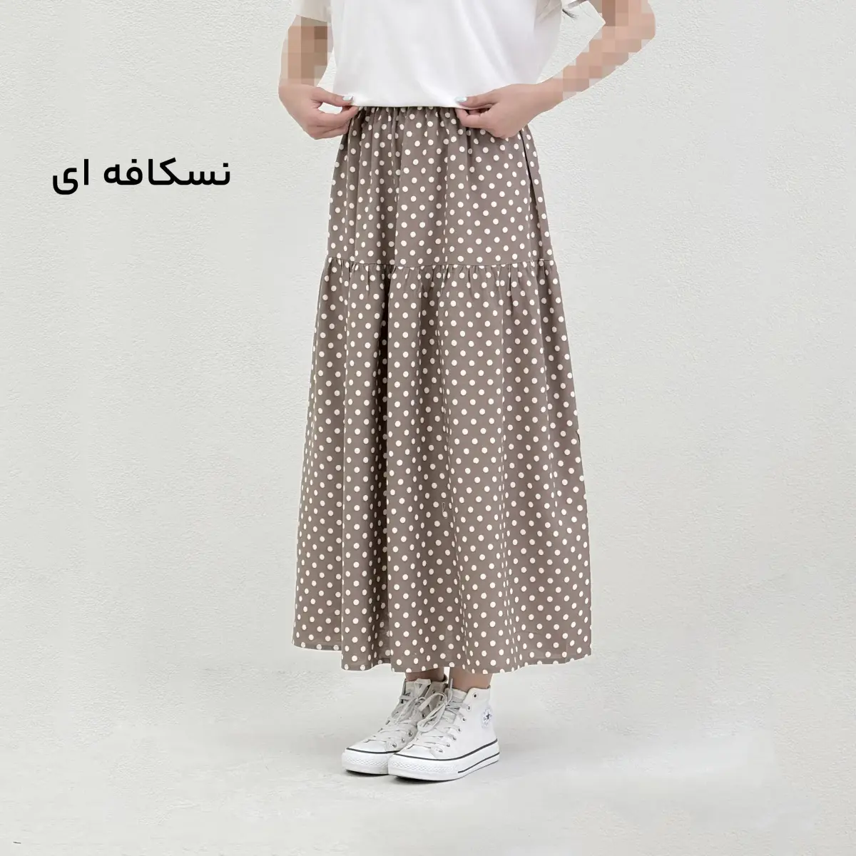 دامن زنانه نخی خالخالی