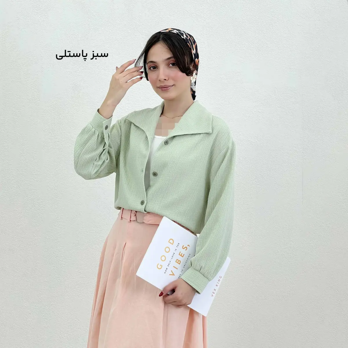 شومیز زنانه لینن آستین دکمه