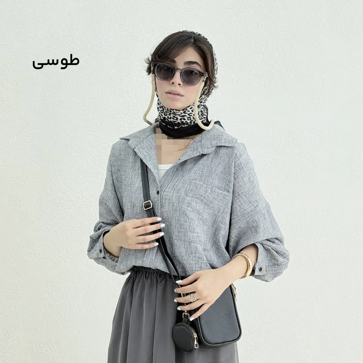 شومیز زنانه لینن آستین دو دکمه