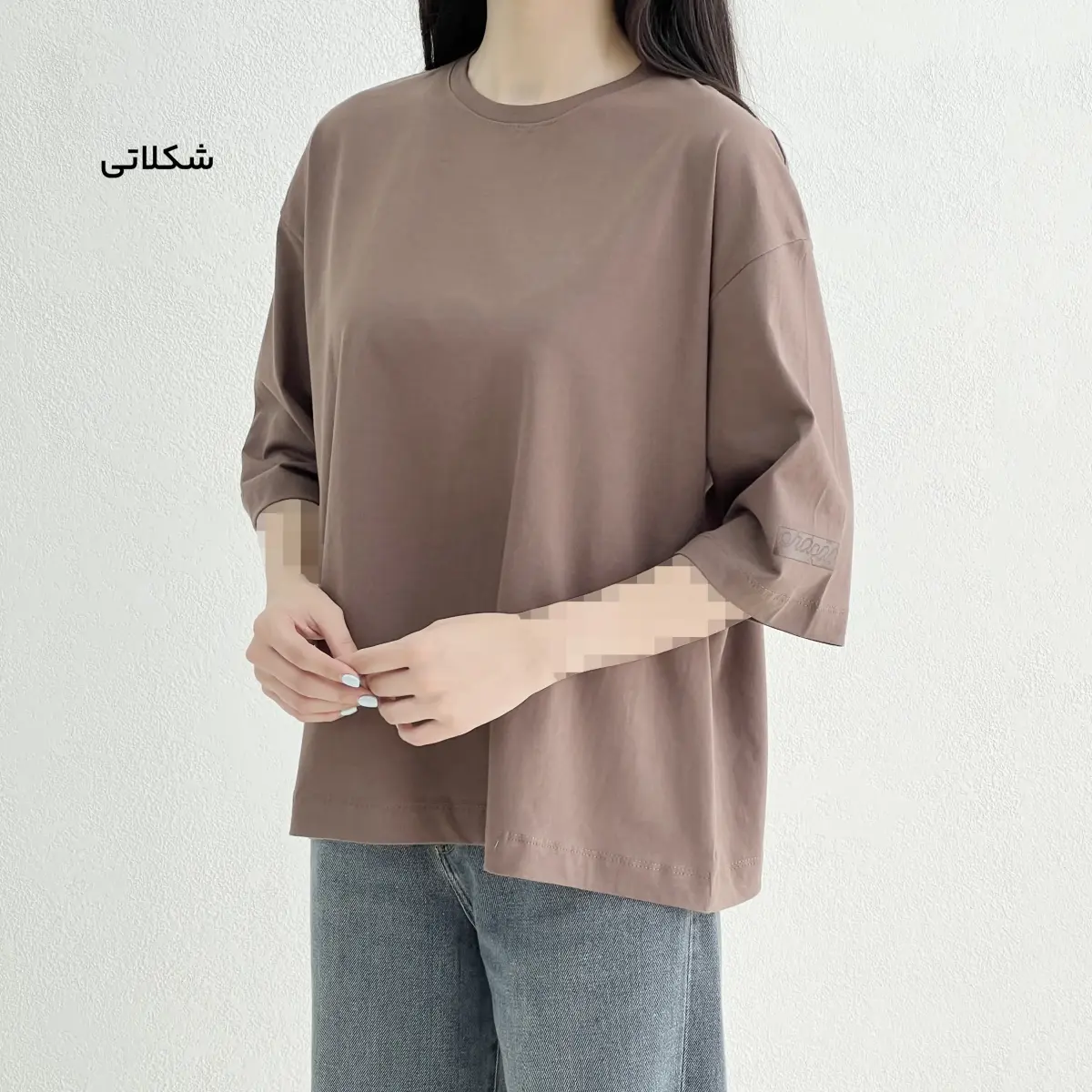 تیشرت باکسی زنانه آستین سه ربع