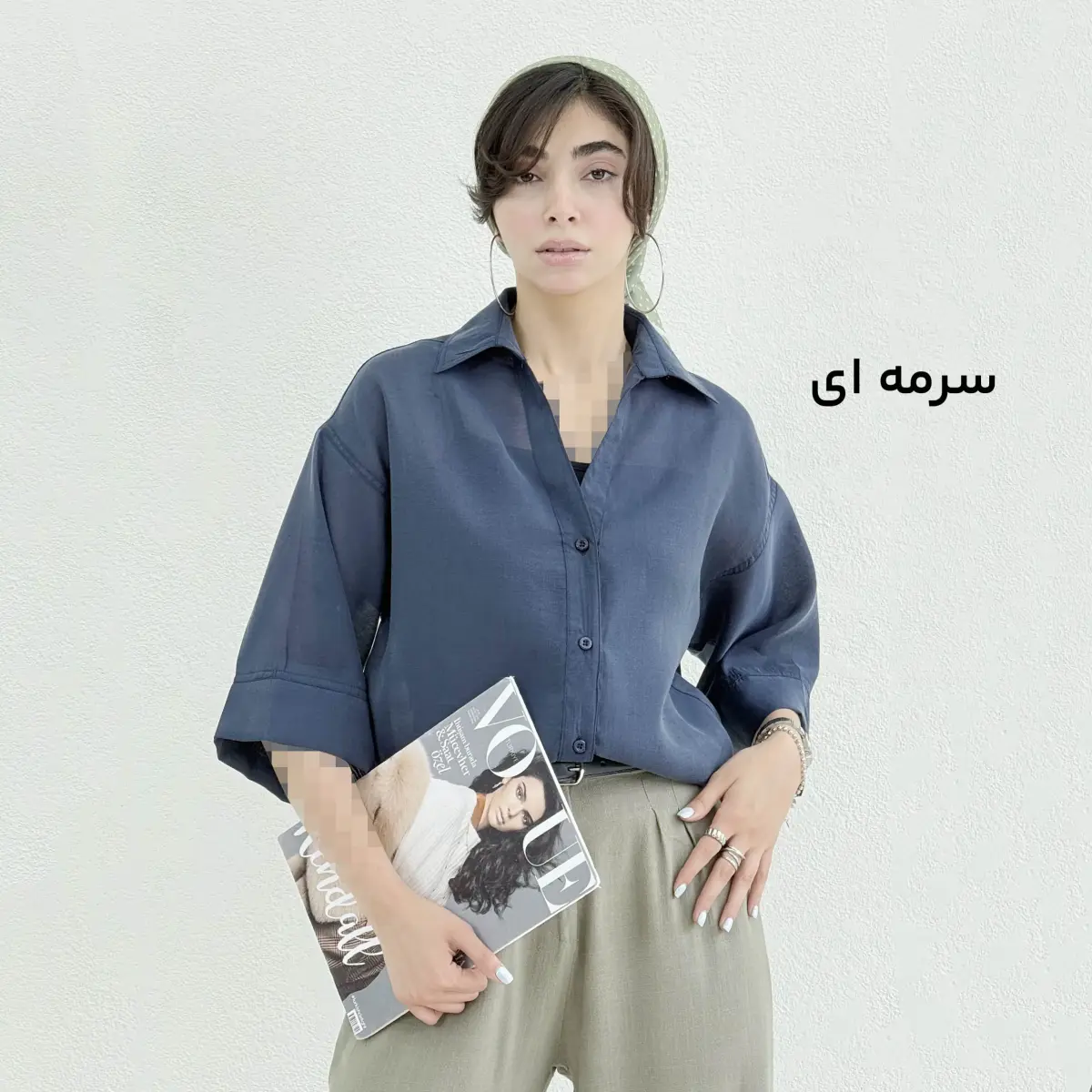 شومیز زنانه رنگی شیشه ای