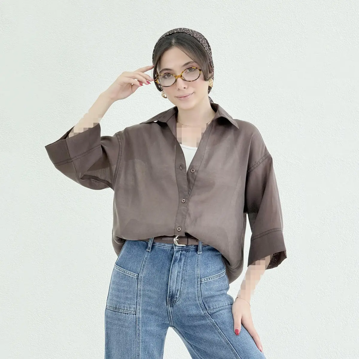 شومیز زنانه رنگی شیشه ای