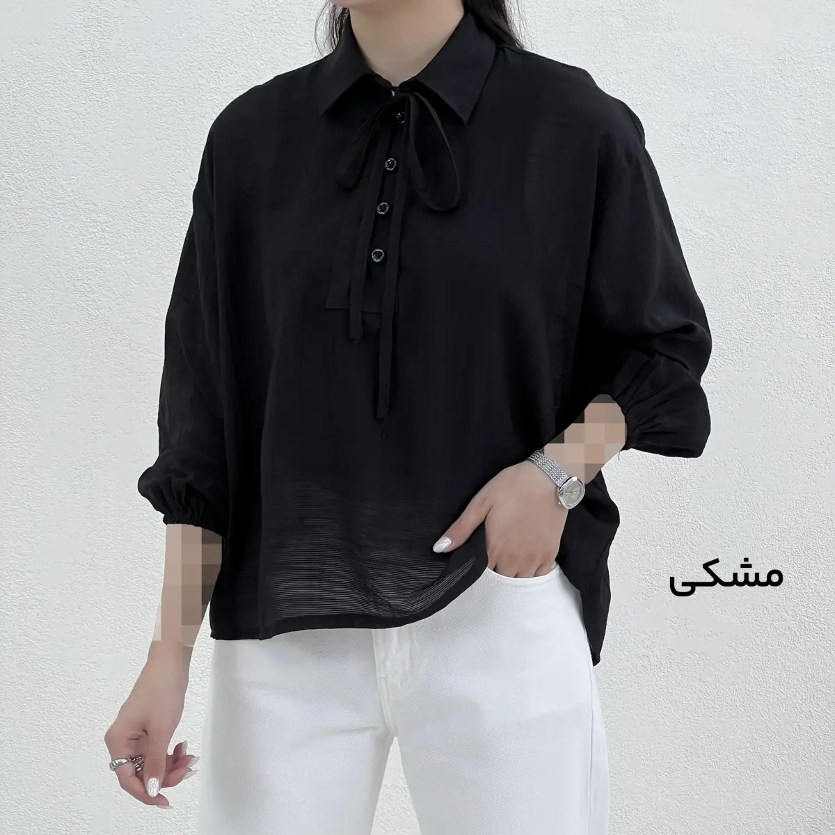 شومیز زنانه جلو بسته شیشه ای
