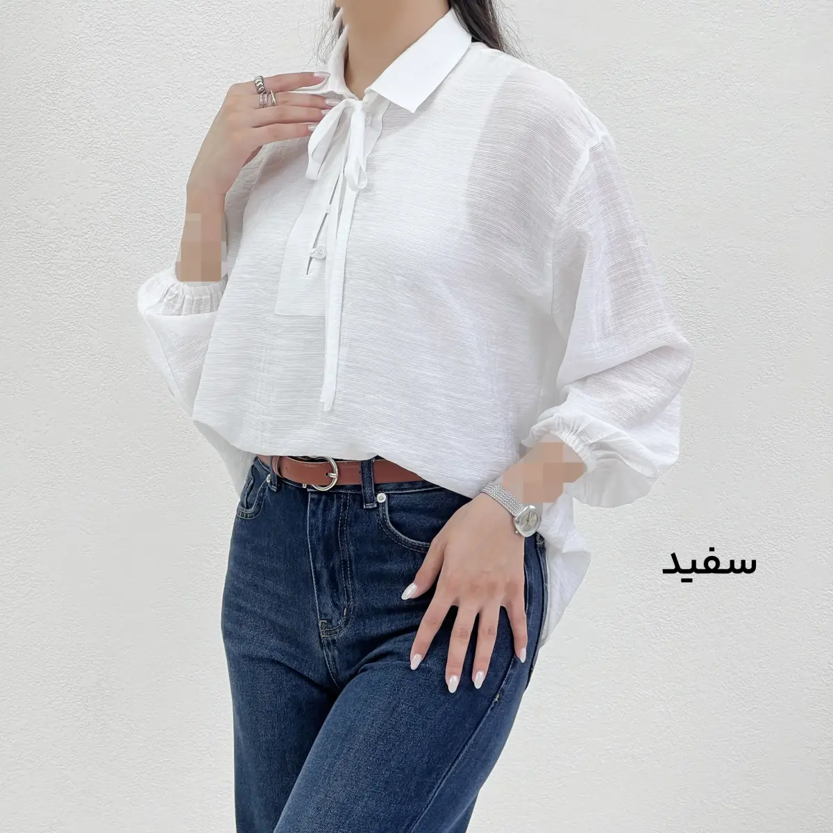 شومیز زنانه جلو بسته شیشه ای