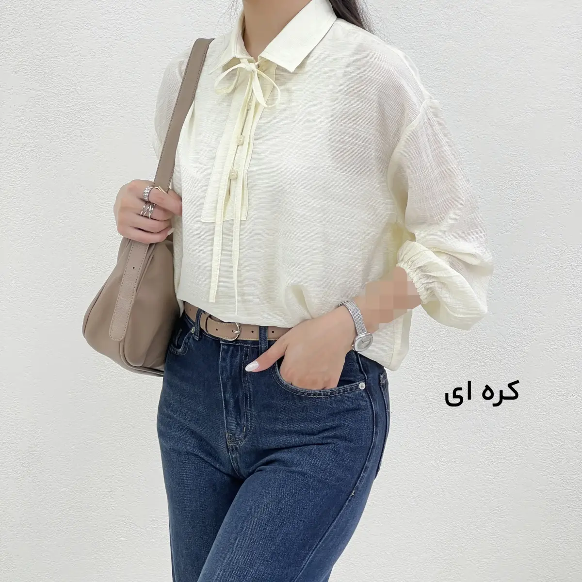 شومیز زنانه جلو بسته شیشه ای