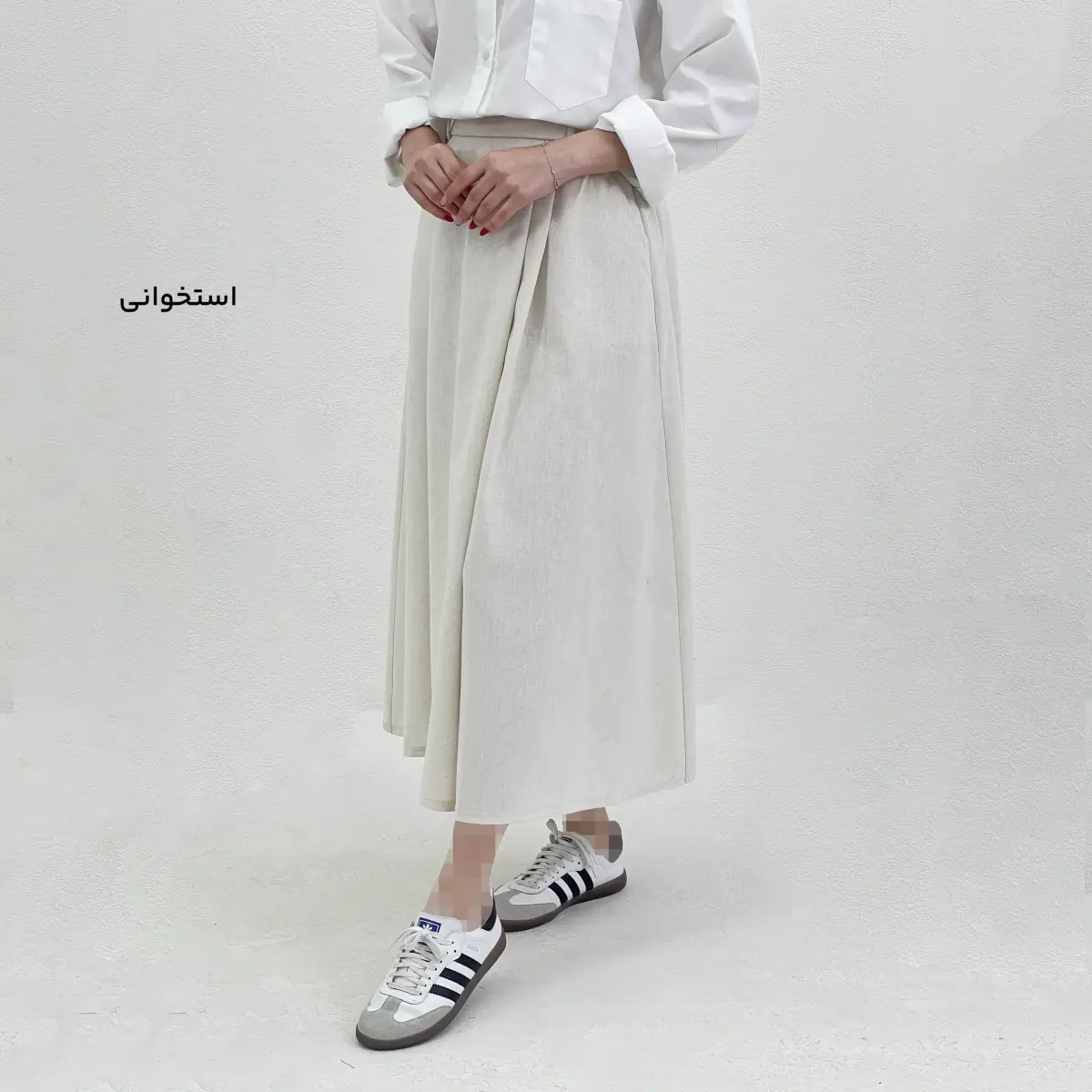 دامن زنانه لینن جلو پیله