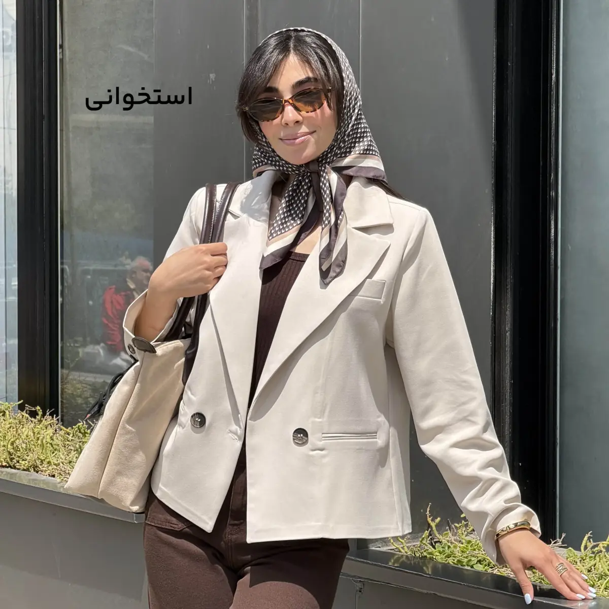 کت کراپ زنانه دو دکمه