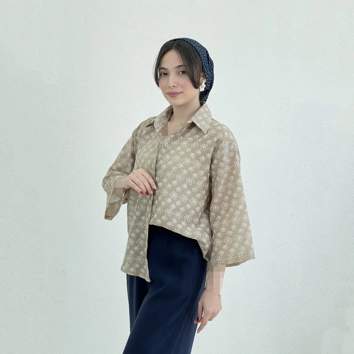 شومیز زنانه طرح گل بهاری