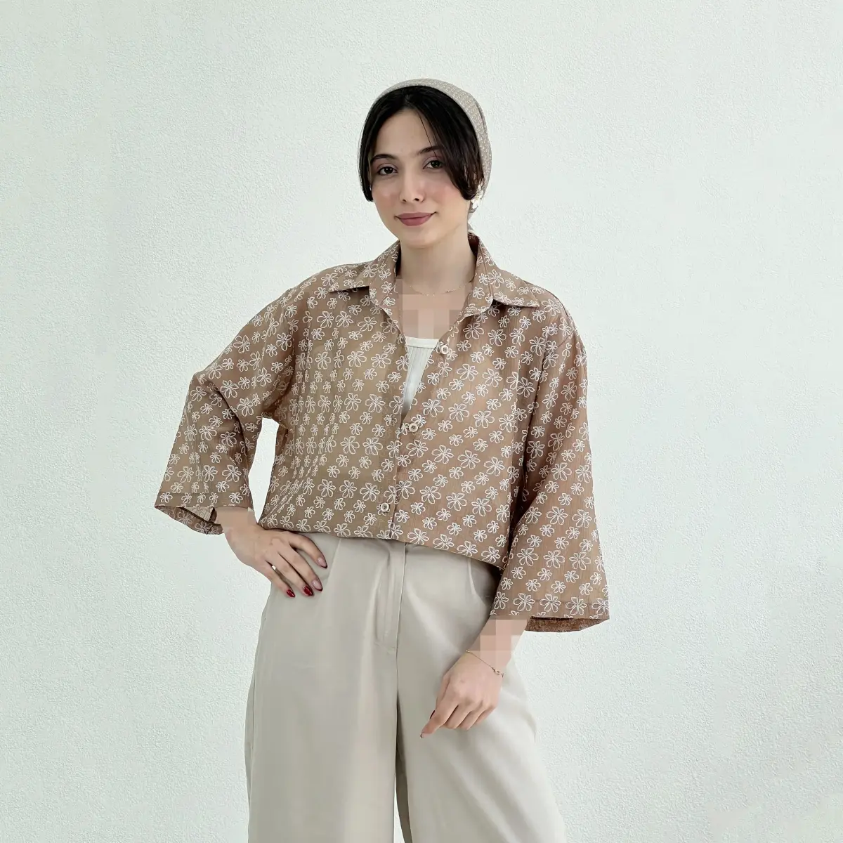 شومیز زنانه طرح گل بهاری