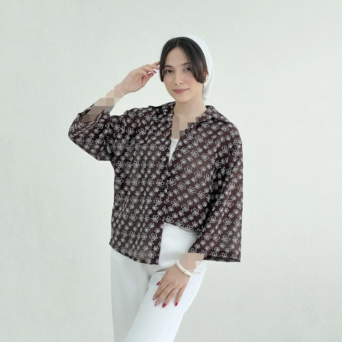 شومیز زنانه طرح گل بهاری