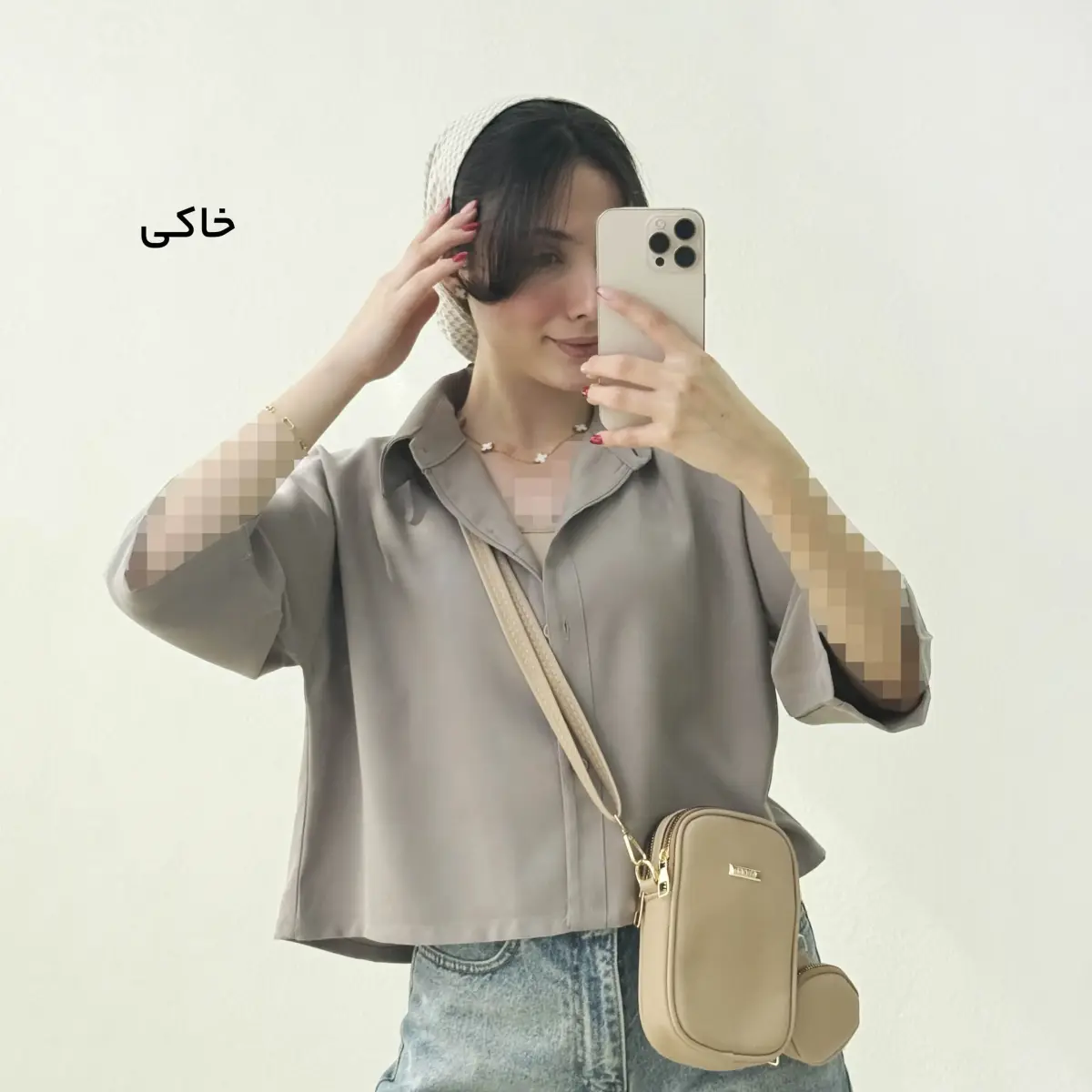 شومیز کراپ زنانه پشت پیله