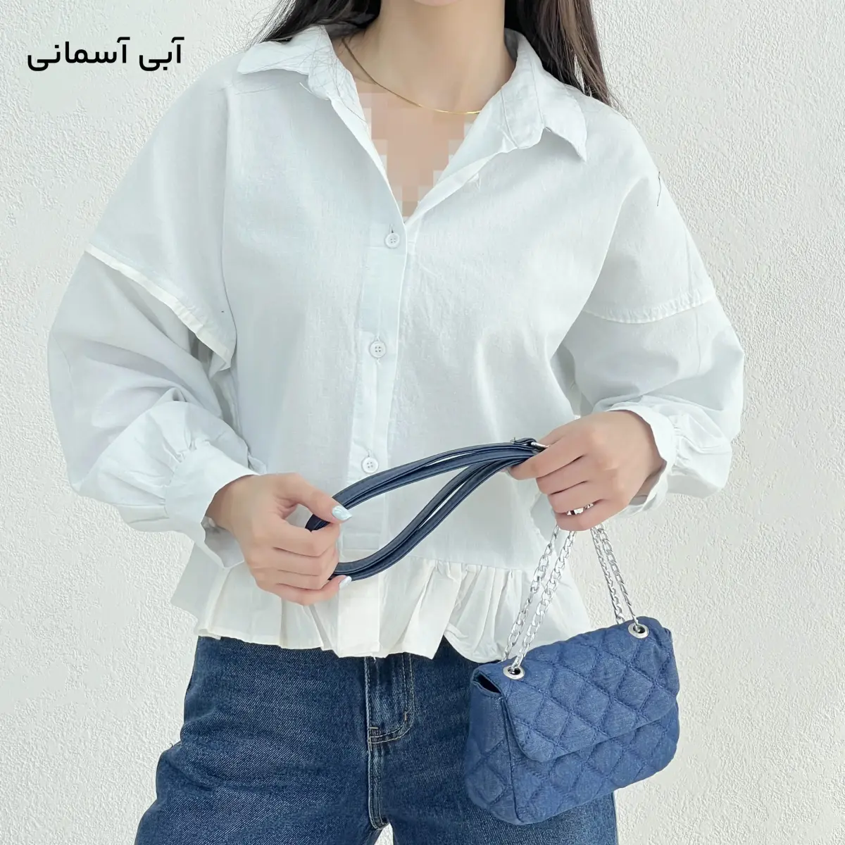 شومیز زنانه لینن پایین چین