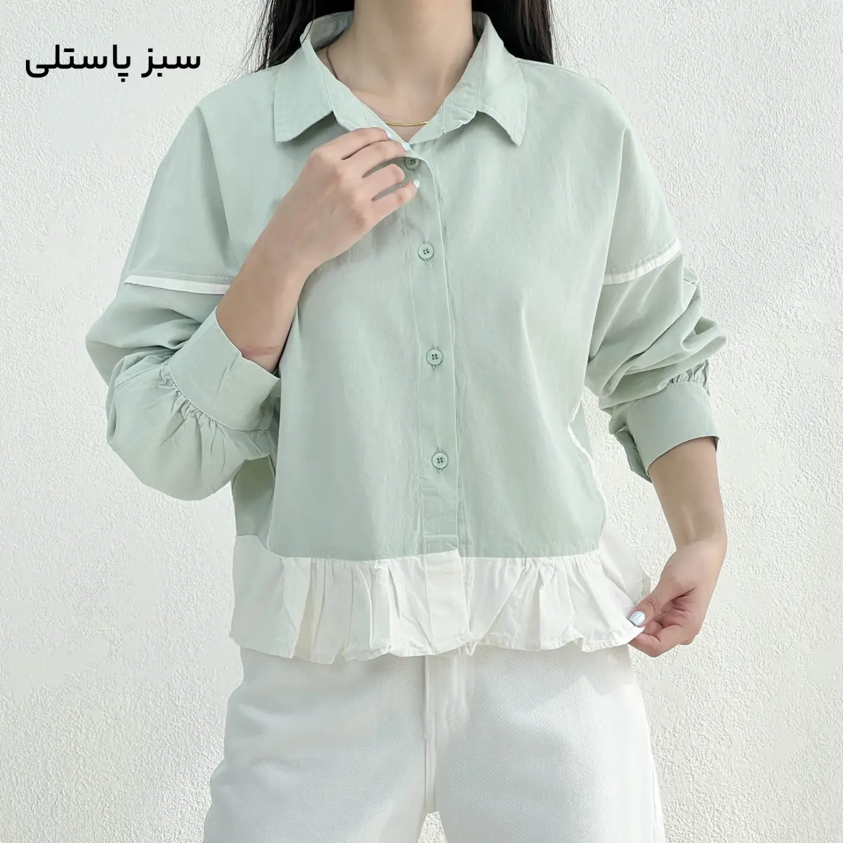 شومیز زنانه لینن پایین چین