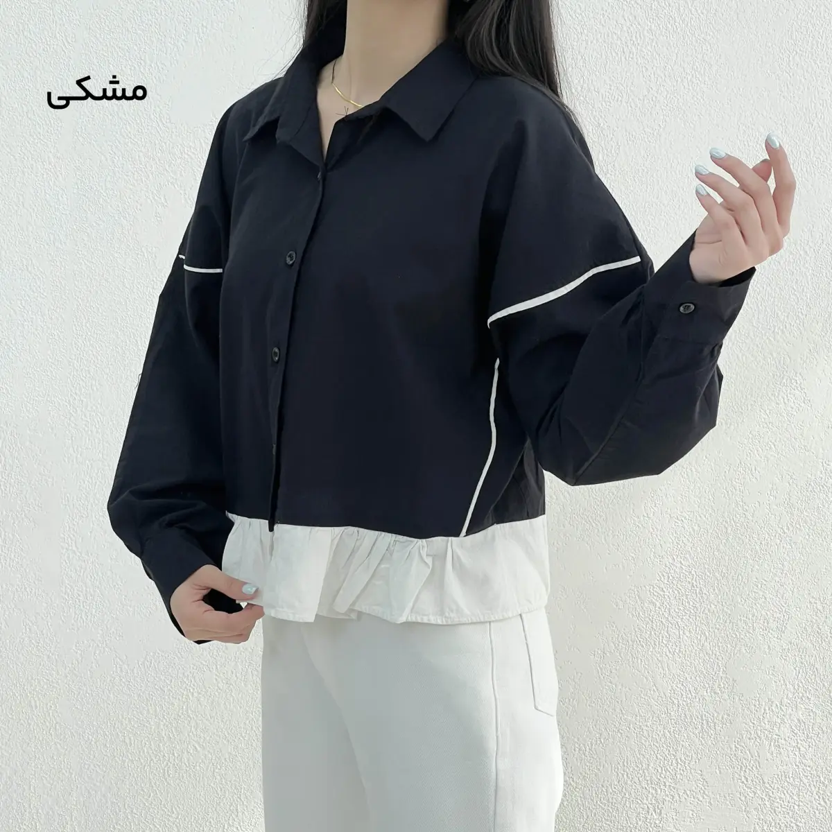 شومیز زنانه لینن پایین چین