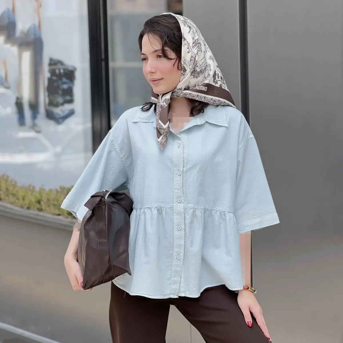 شومیز زنانه چین دار لینن