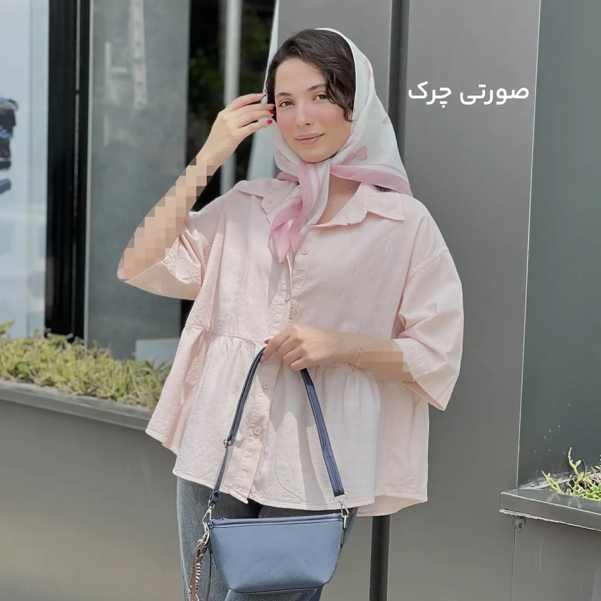 شومیز زنانه چین دار لینن