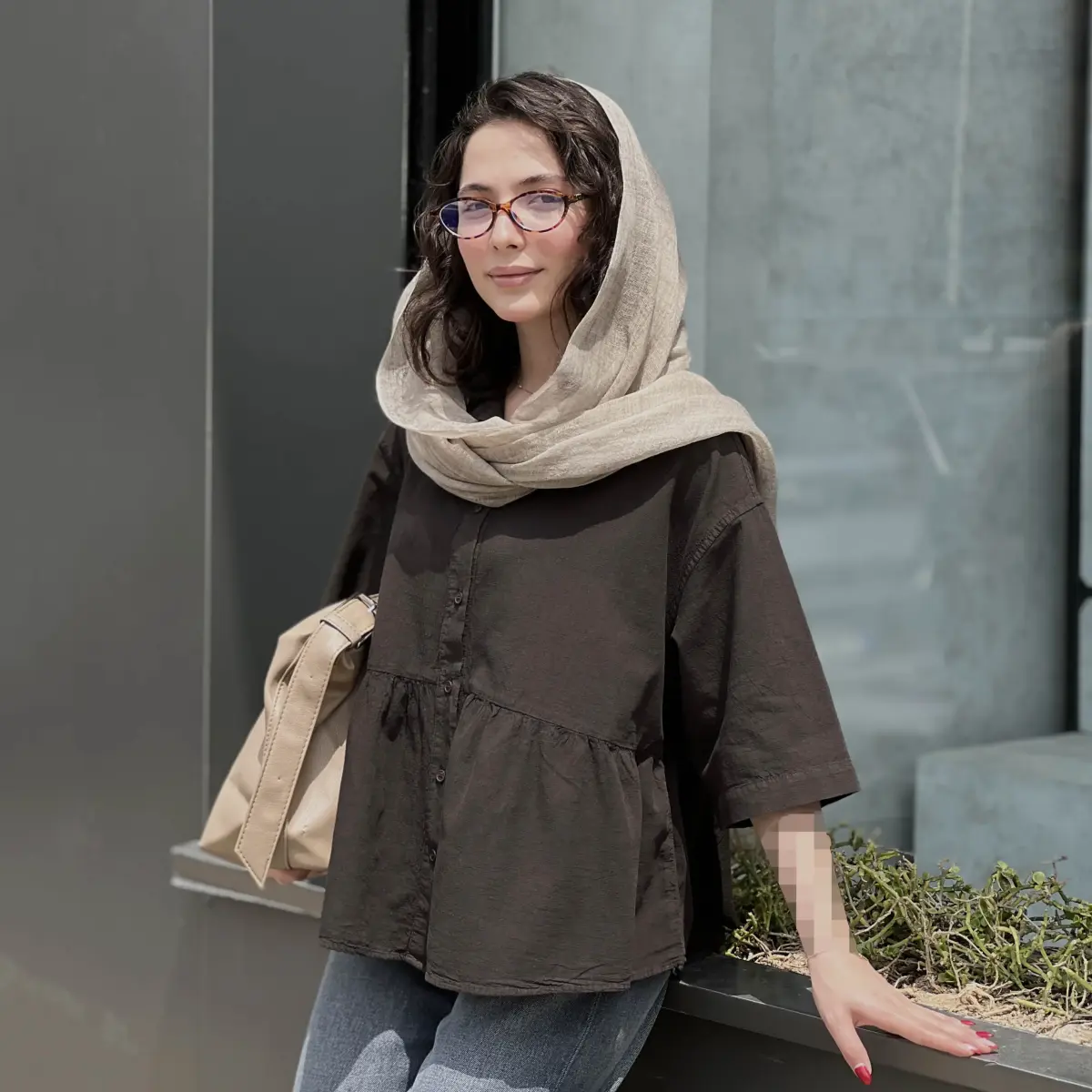 شومیز زنانه چین دار لینن