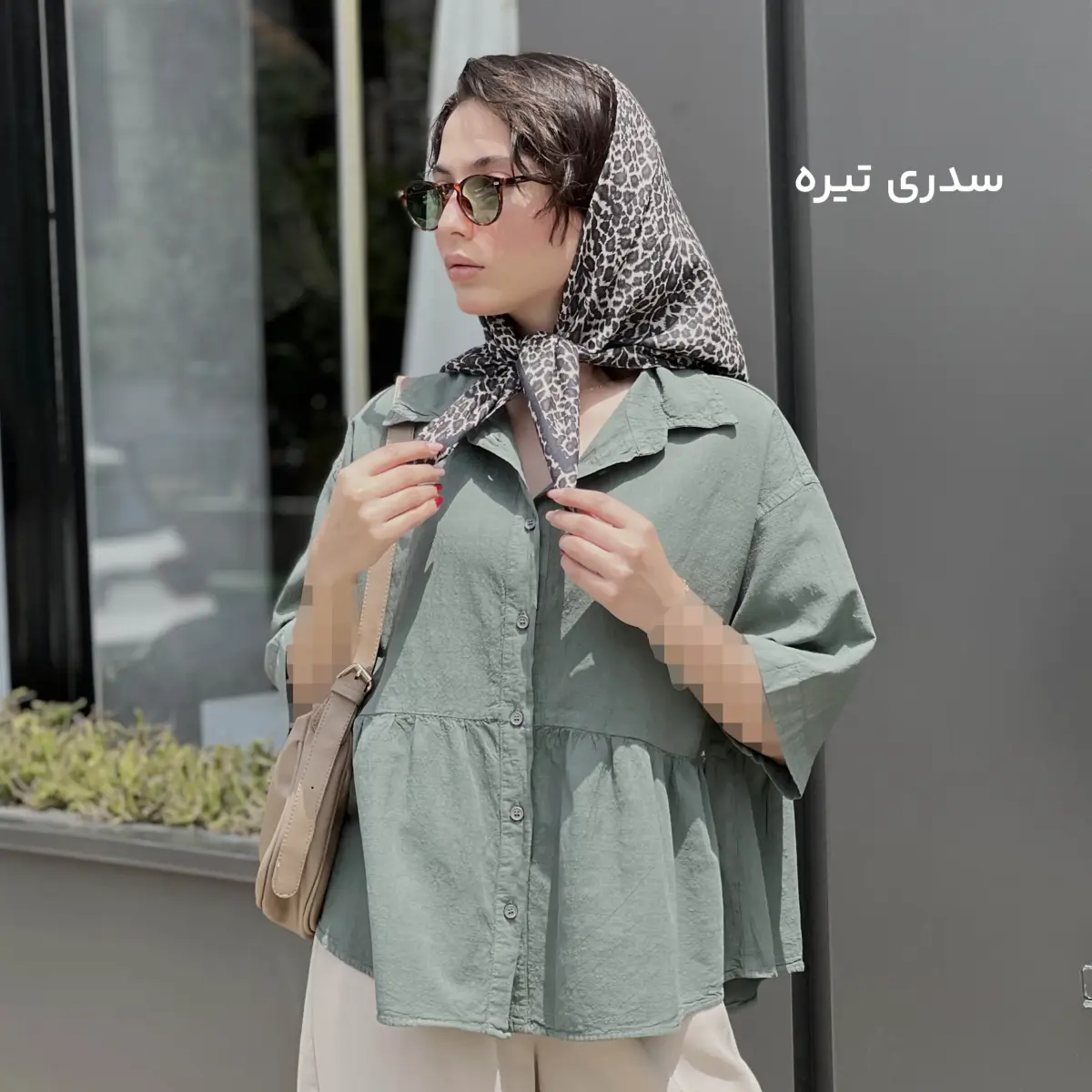 شومیز زنانه چین دار لینن