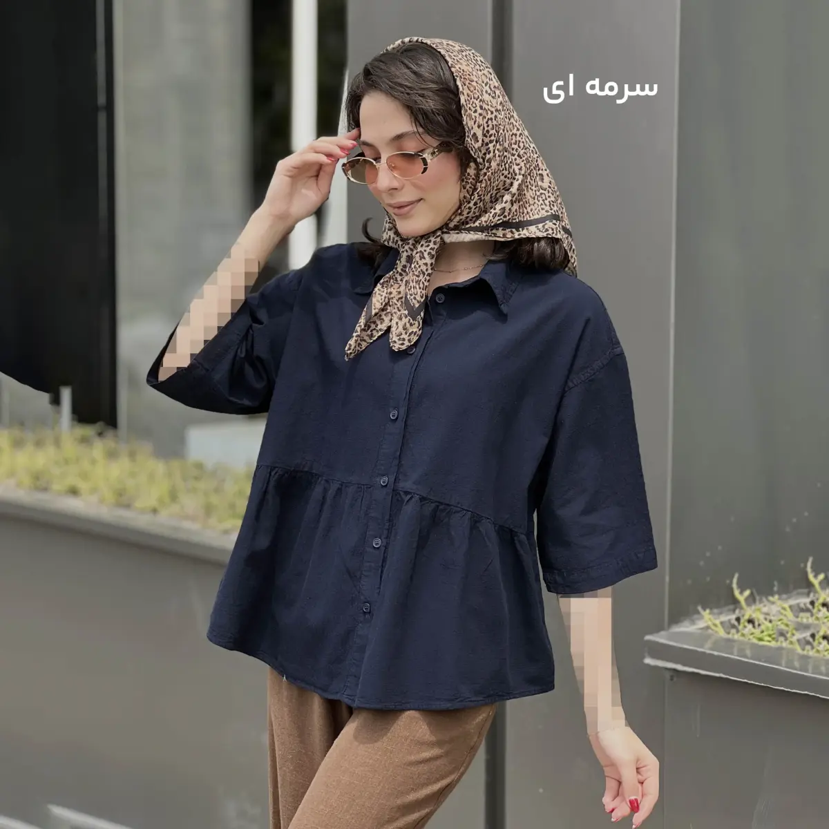 شومیز زنانه چین دار لینن