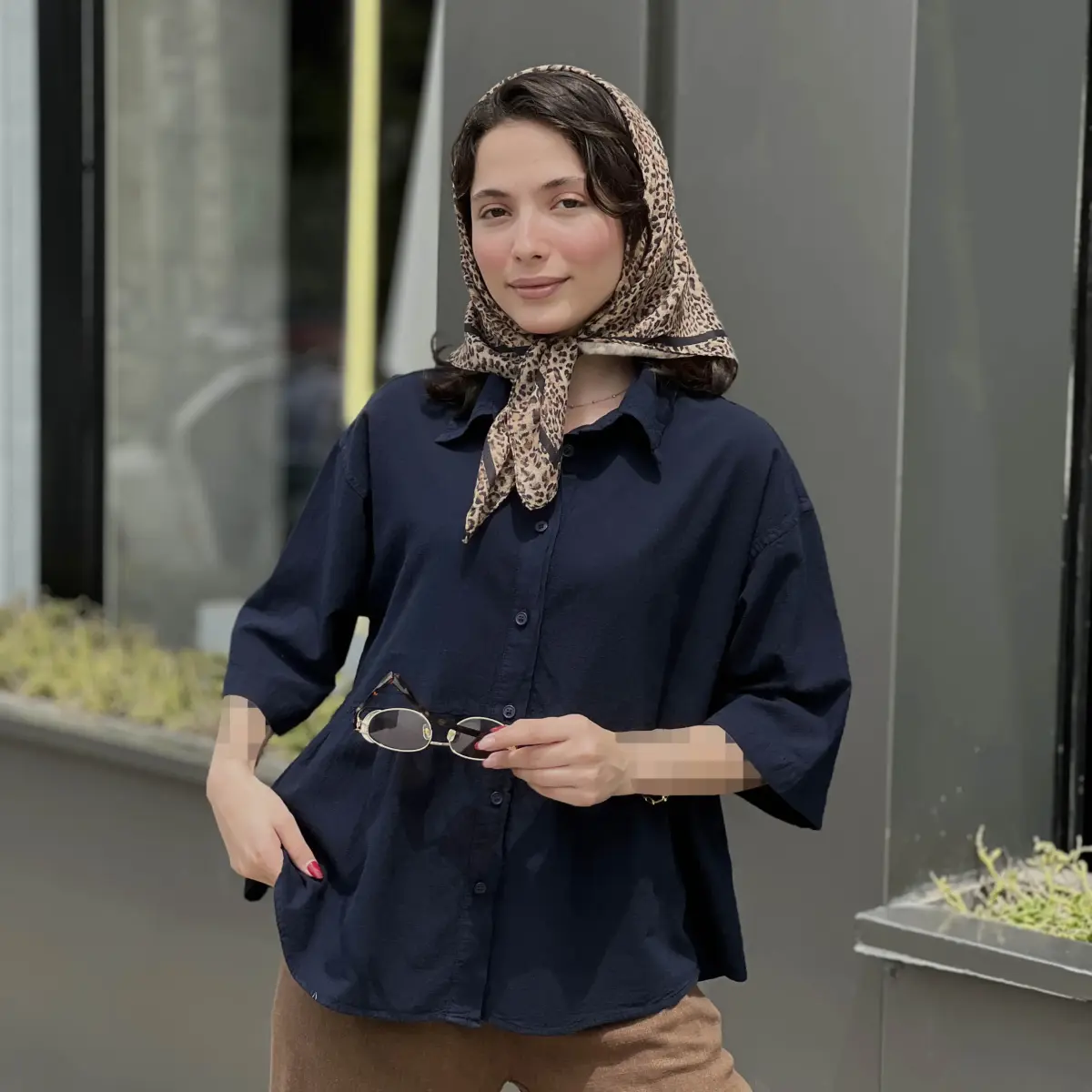 شومیز زنانه چین دار لینن
