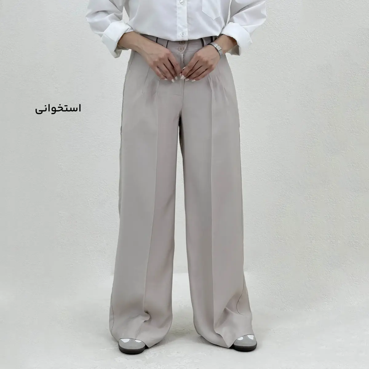 شلوار پارچه ای زنانه سیلک جلو دکمه